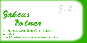 zakeus molnar business card